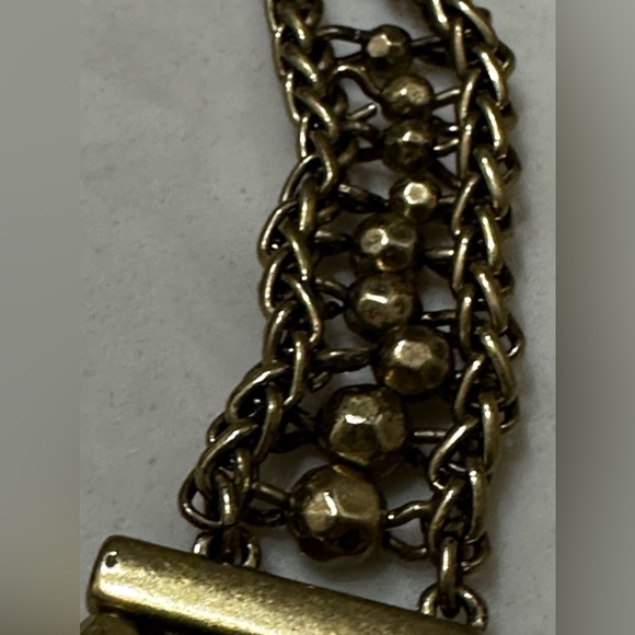 Lucky Brand Necklace Bib Collar Gold Tone Egyptian Style Statement - Picture 9 of 9